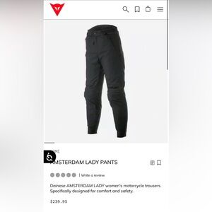 DAINESE AMSTERDAM LADY D-DRY PANTS BLACK 42